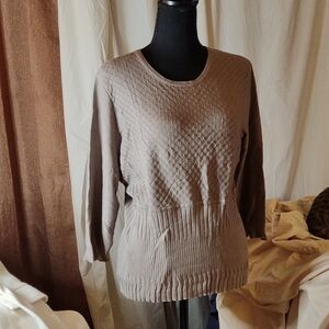 NWT Vintage 90's Lady's Flattering Lt Brown Blouse Petite XL